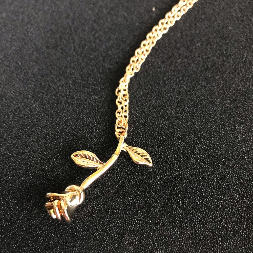 Gold Rose Necklace